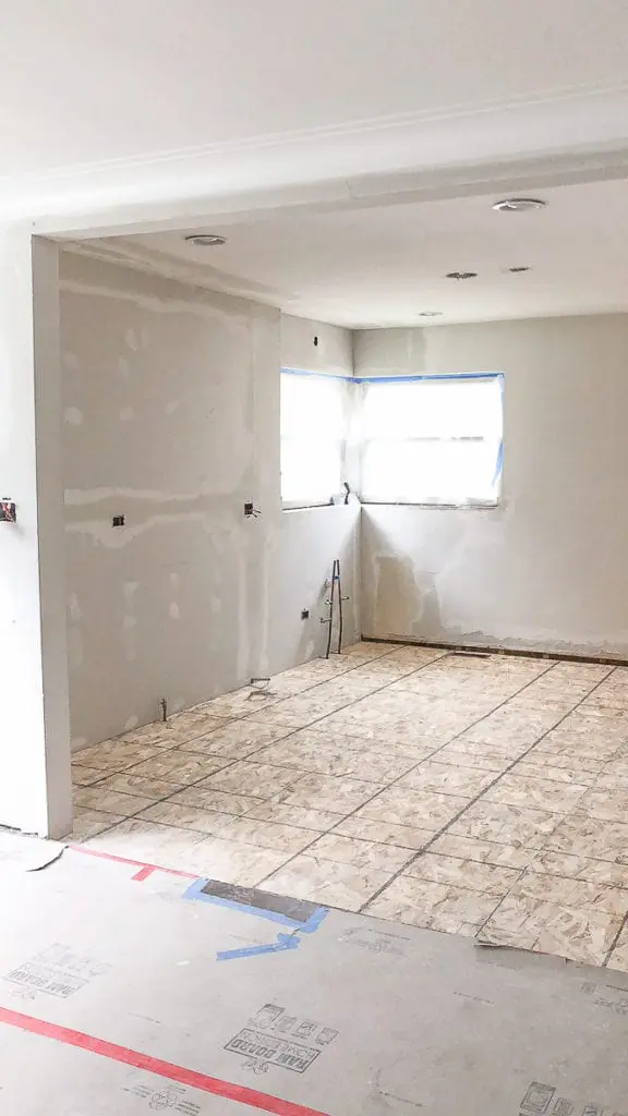 drywall in the kitchen
