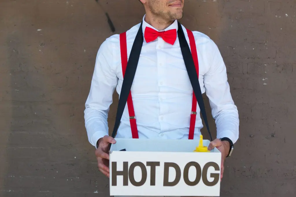 diy hot dog vendor costume tutorial