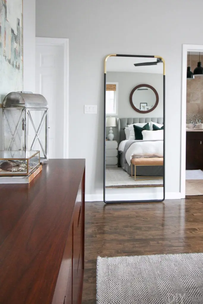 Black and brass leaning mirror from cb2