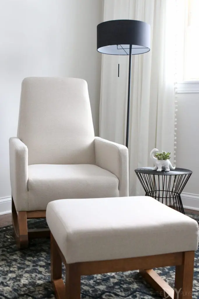 an honest review of this cream rocking chair in a nursery