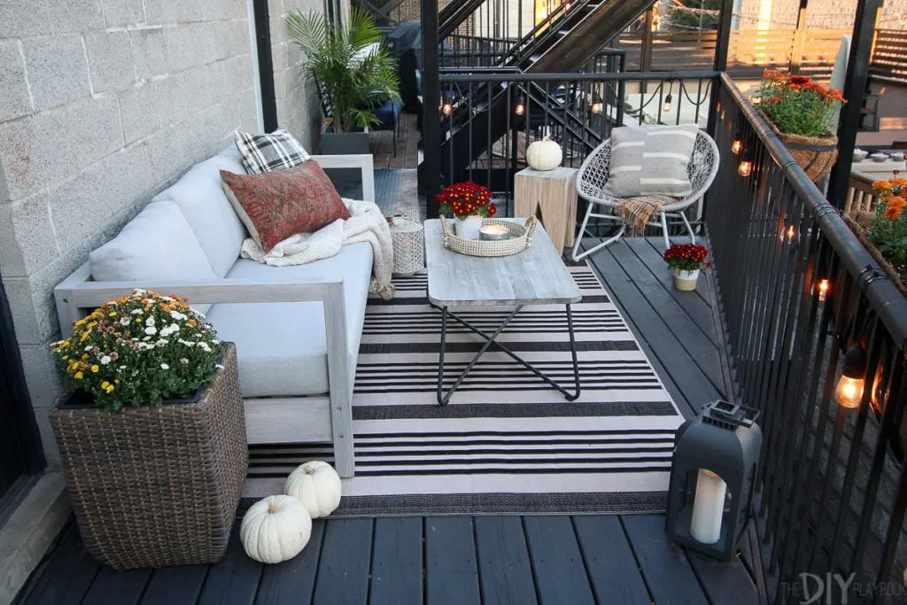 A city balcony makes the perfect fall patio