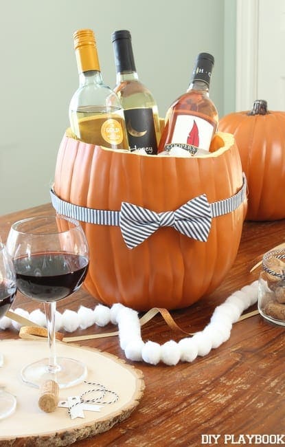 Pumpkin wine cooler for Halloween party