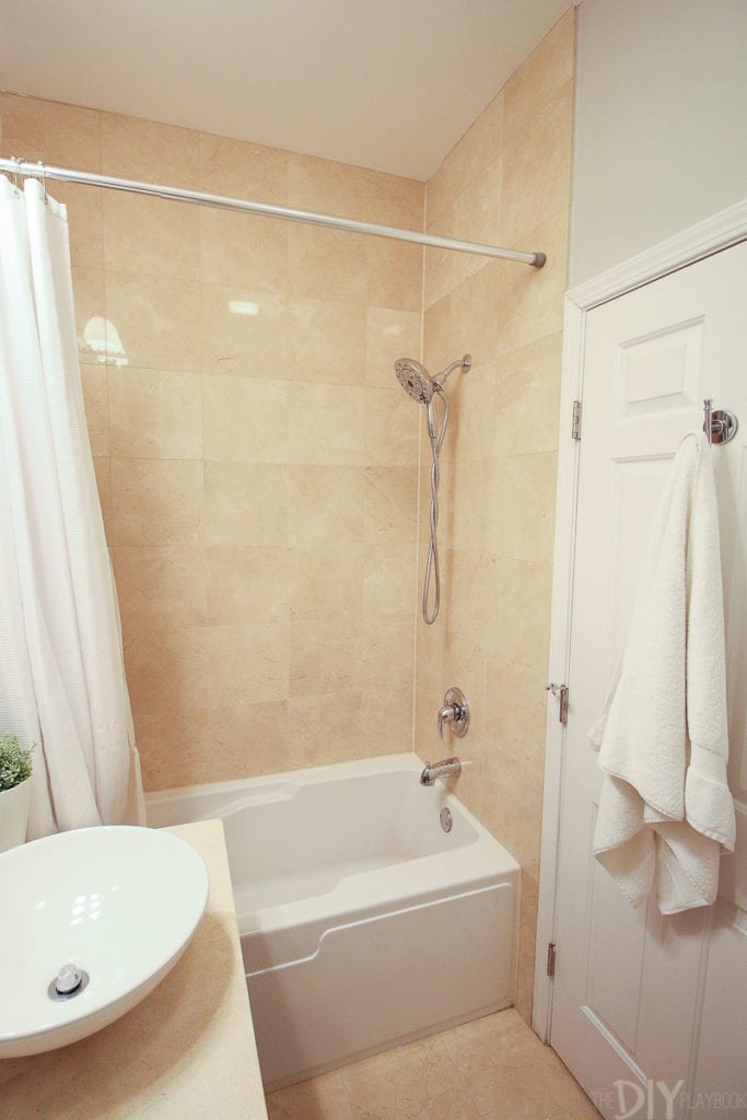 Shower before a bathroom makeover