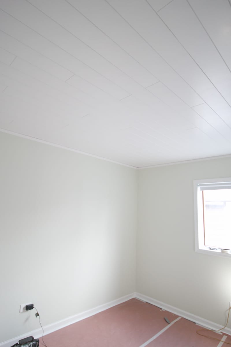 Hide the texture of popcorn ceilings with easy DIY ceiling planks from Armstrong Ceilings. 