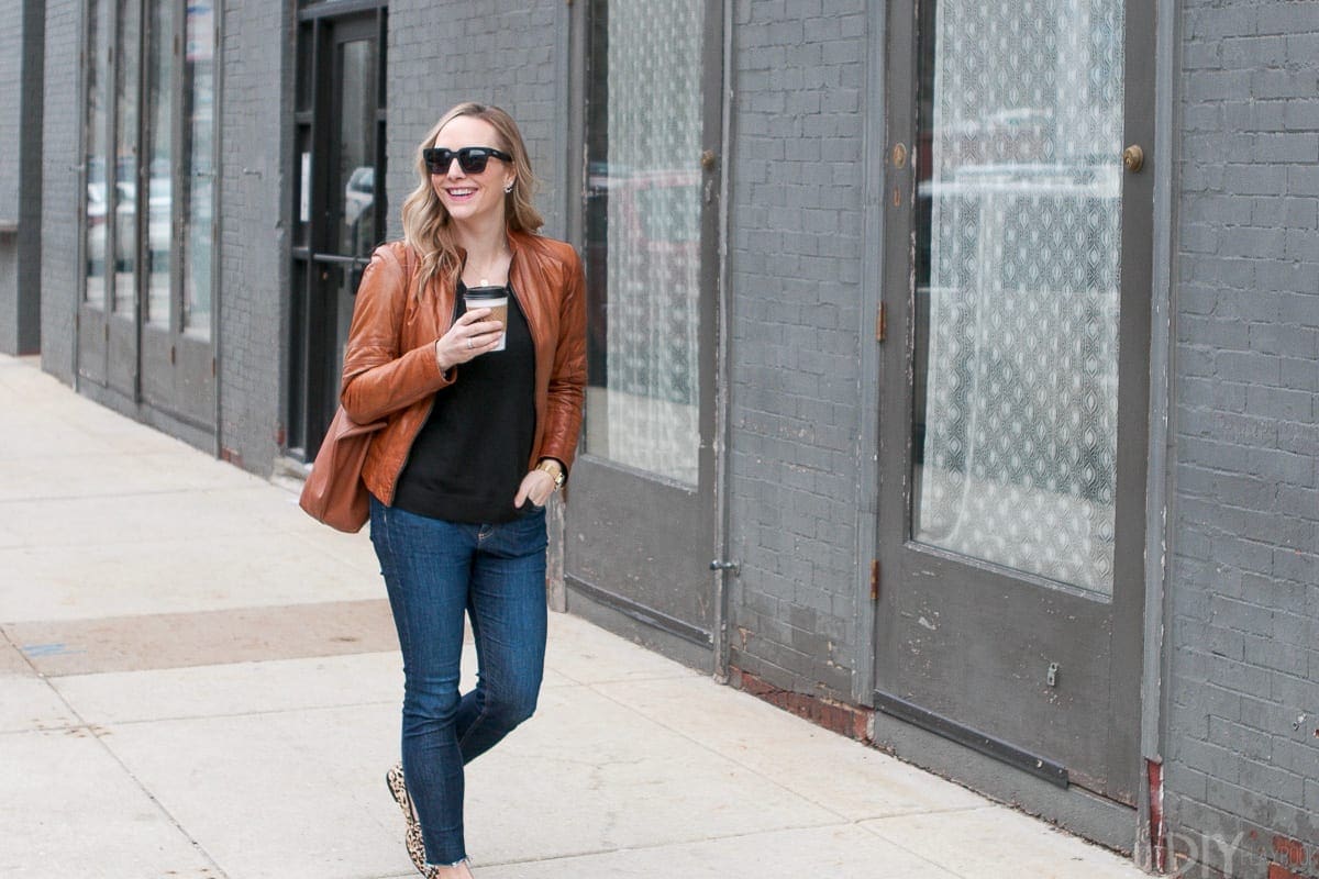 Casey walking in the wicker park area of Chicago