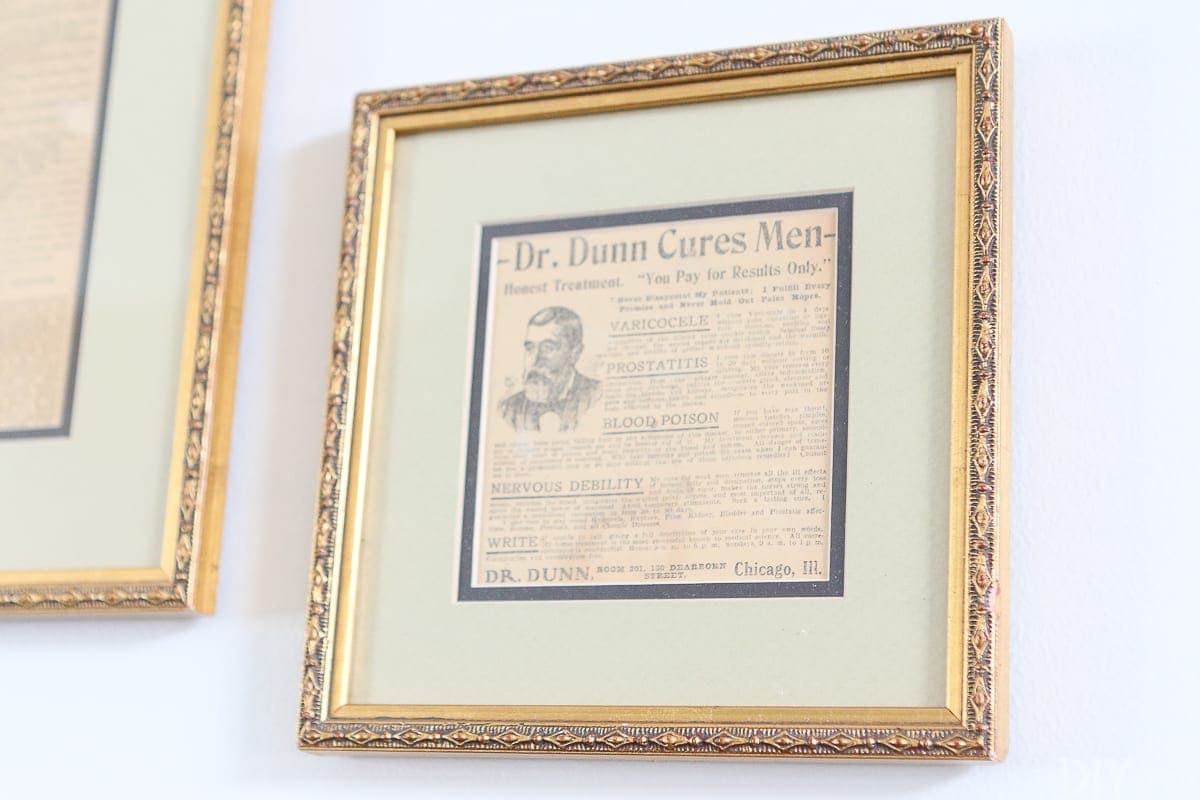 Frame old newspaper clippings from your hometown for wall art