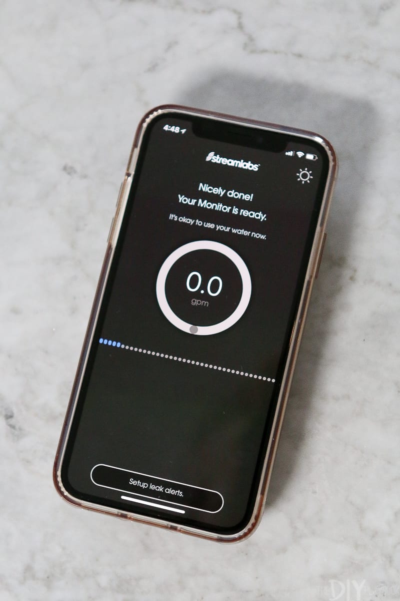 Setting up the streamlabs smart home water monitor on the app and phone