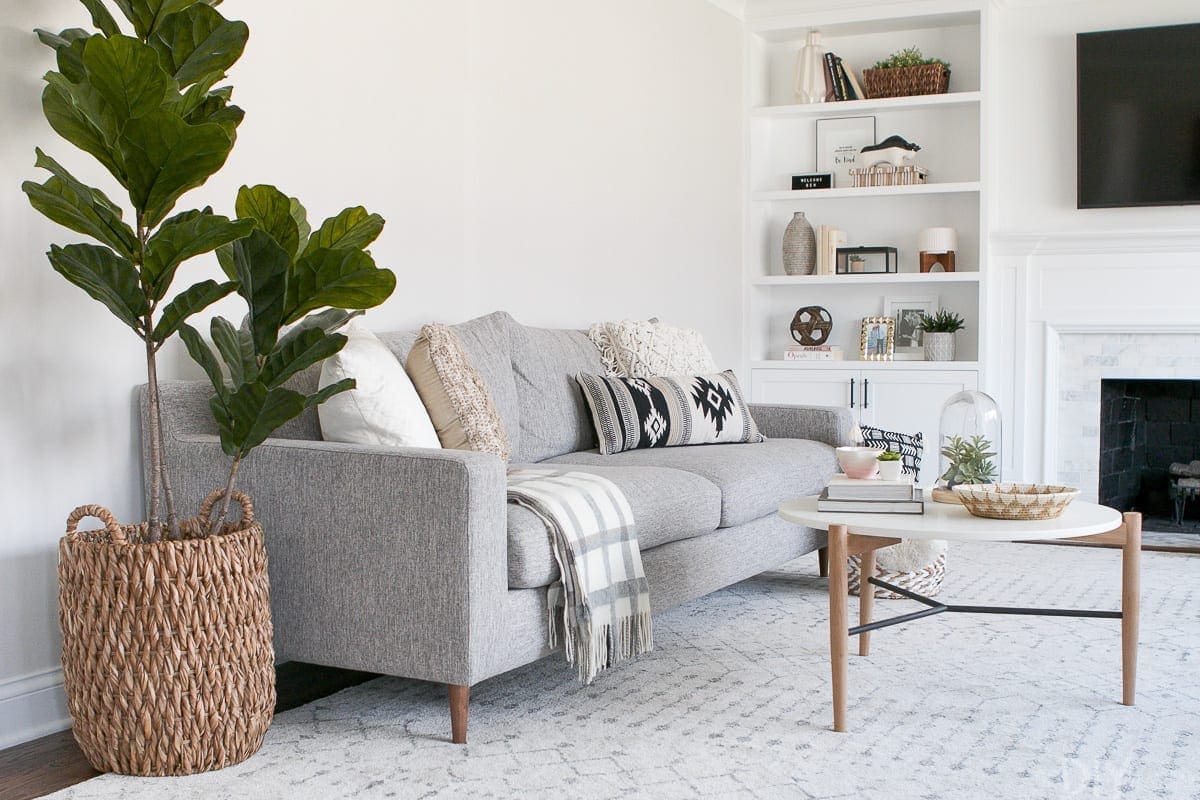 Neutral decorating on a couch