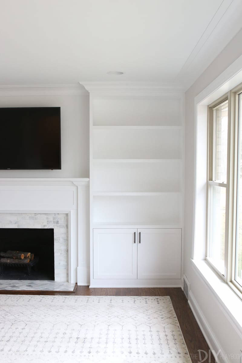 details around white built-ins