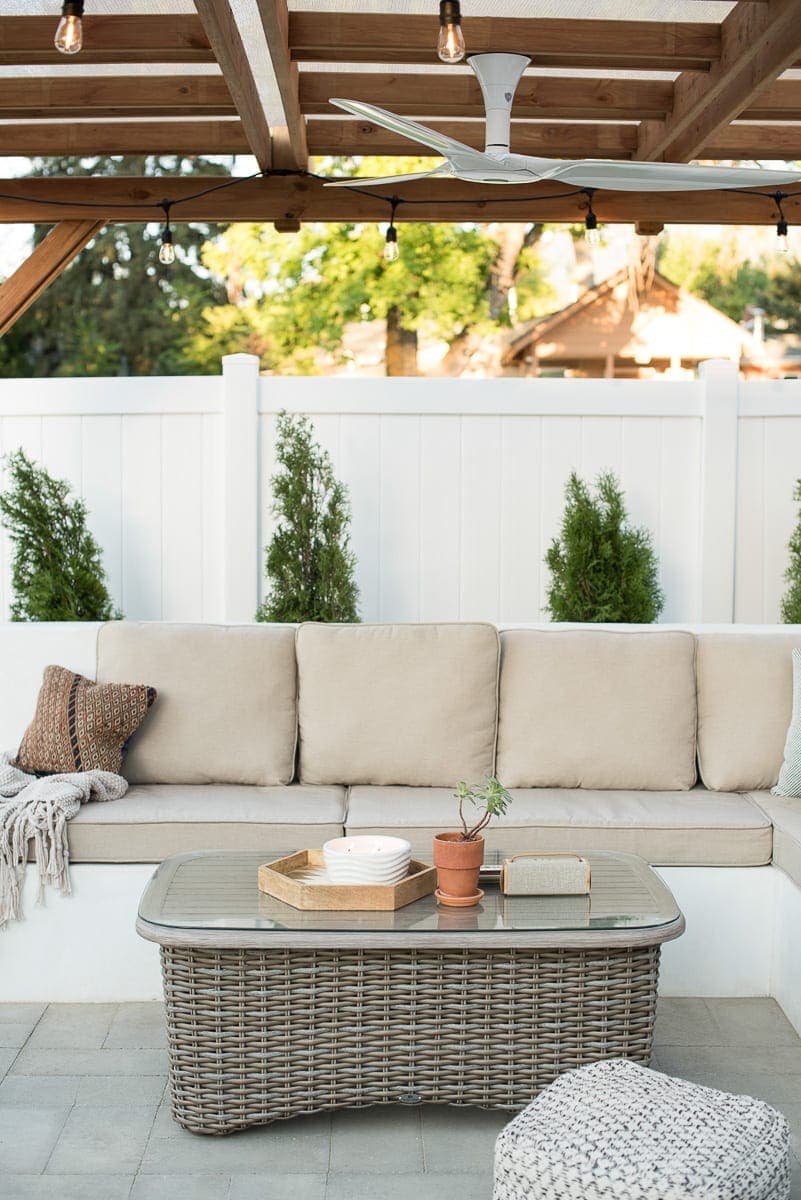 How to DIY a built-in couch for your backyard and patio. 