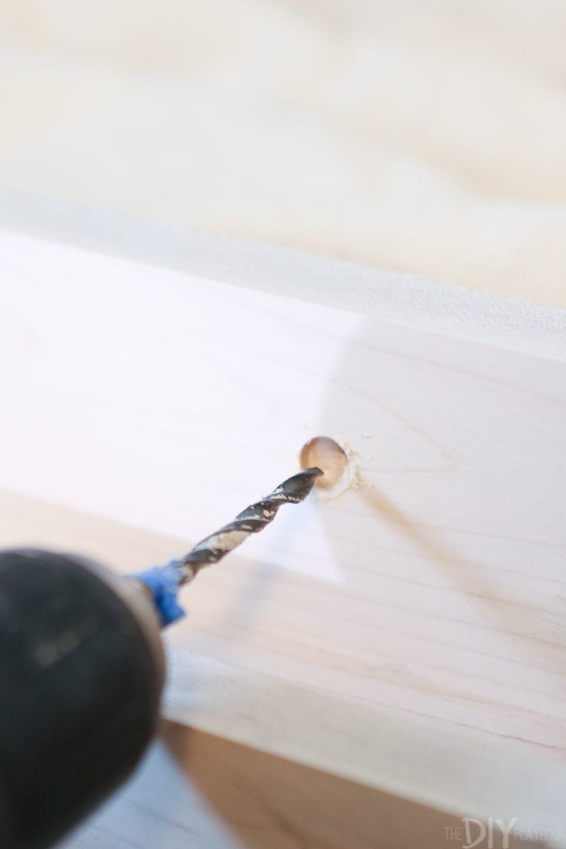 drill the pilot hole into the countersink hole