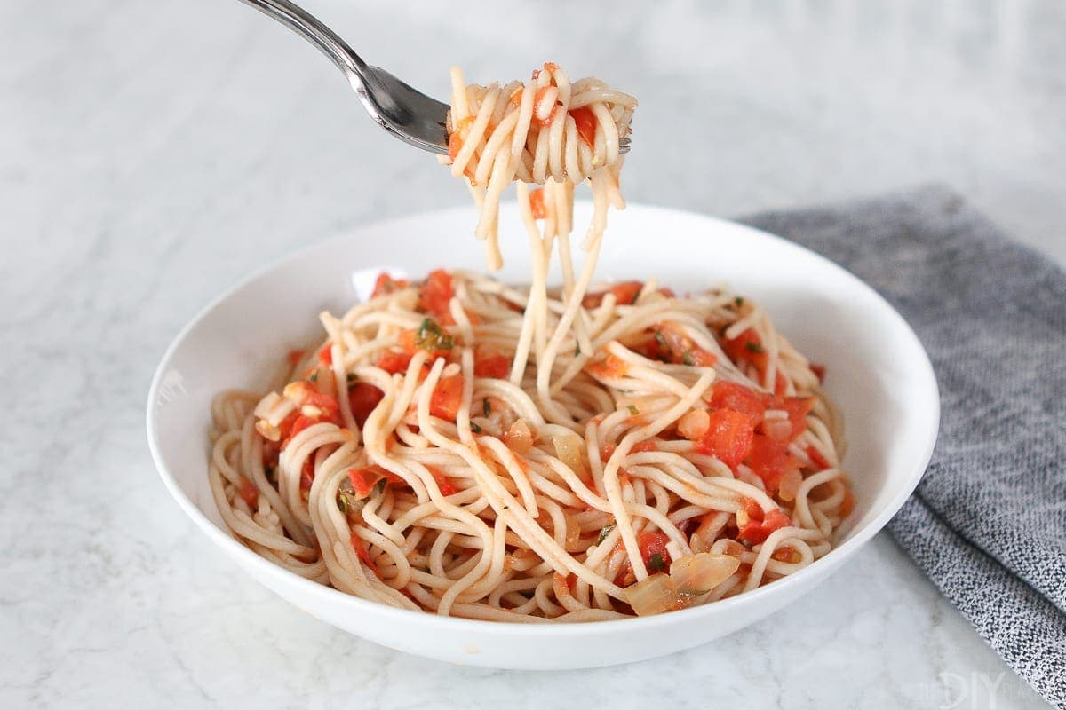 Bites of fresh pasta for a yummy Valentine's Day dish. 