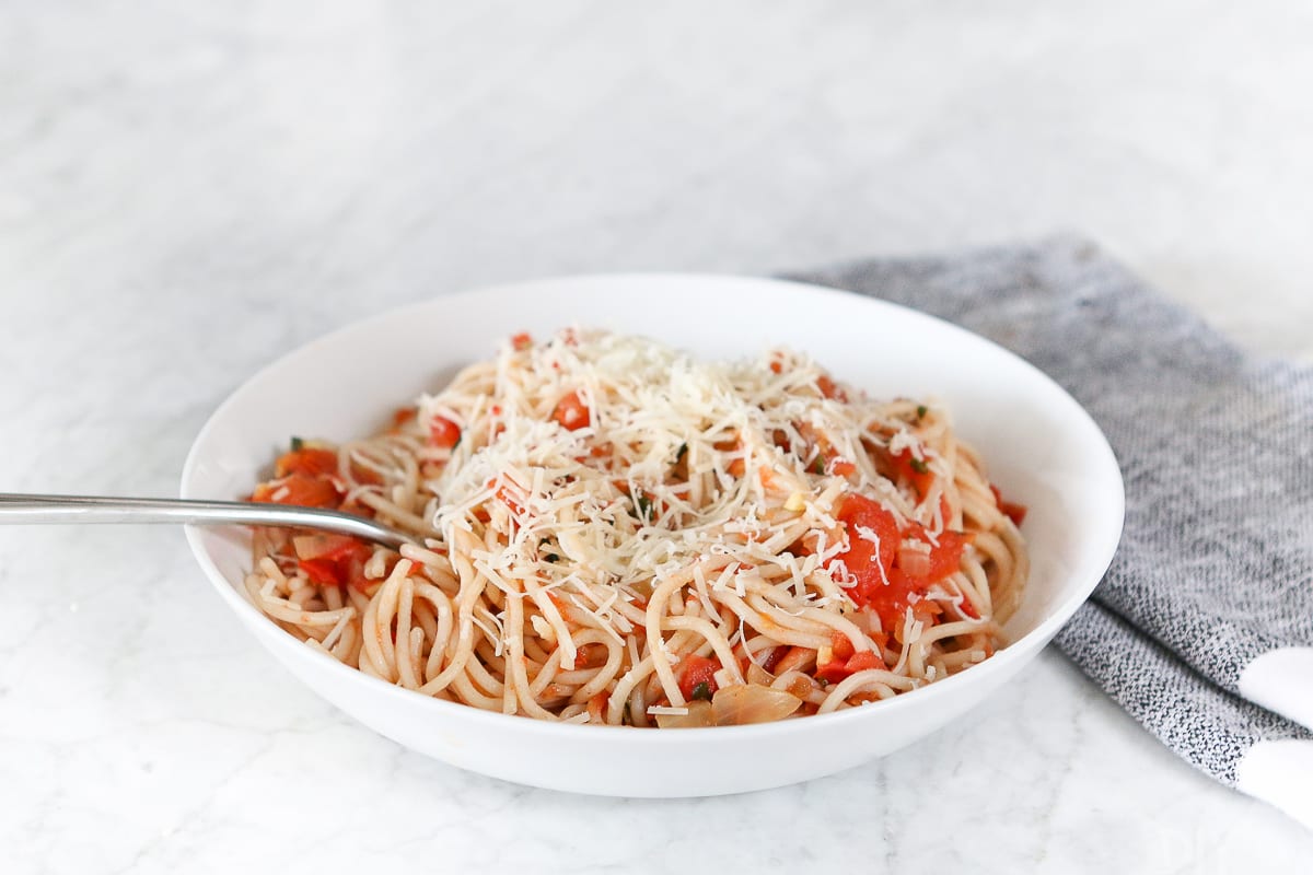 Fresh pasta recipe with grated parmesan cheese. 