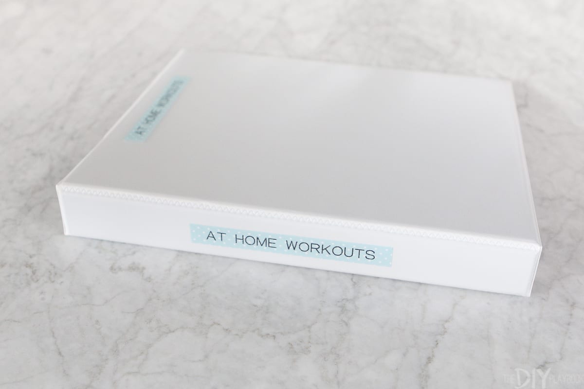 Store your at-home workouts in a binder