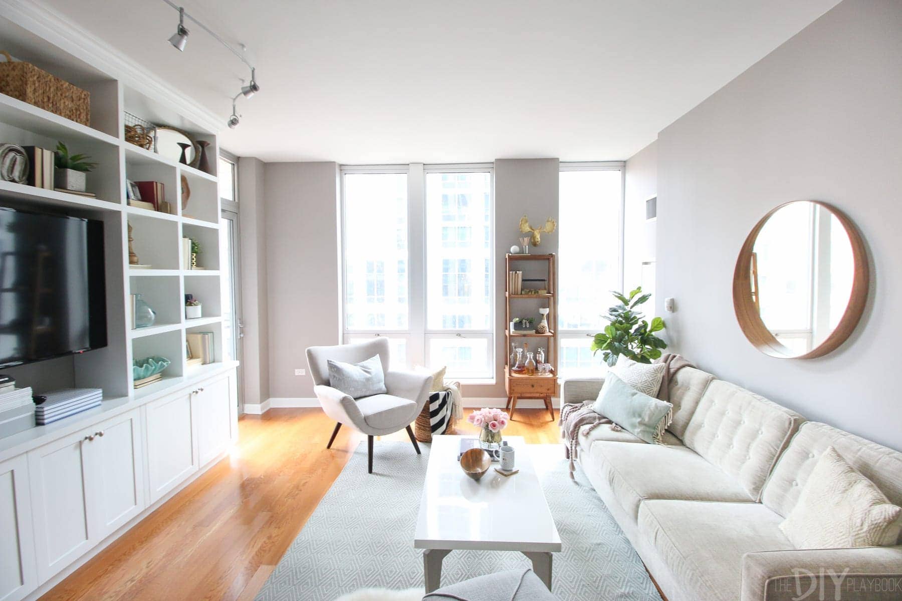 Maggie's Chicago condo has great light, especially in her beautiful living room.