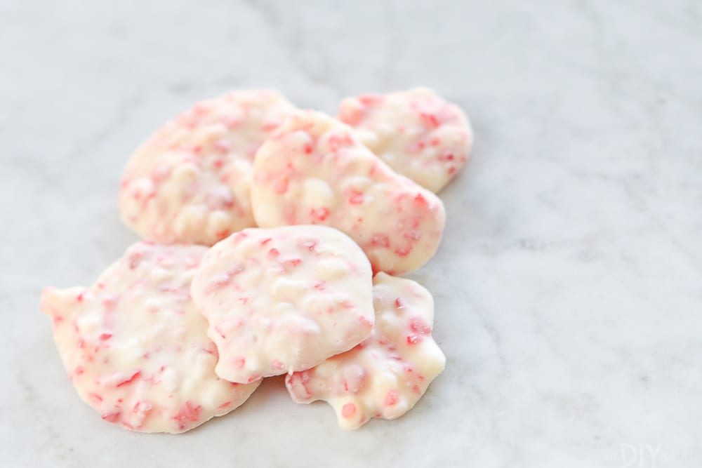 White chocolate peppermint bark