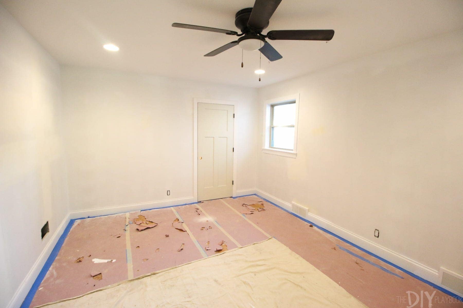 Master bedroom design in progress. New closet door and new paint. 