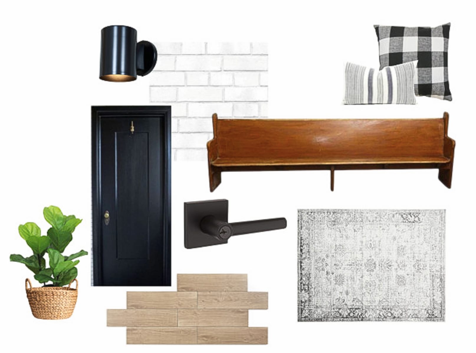 Our design inspiration board for our mudroom area. 