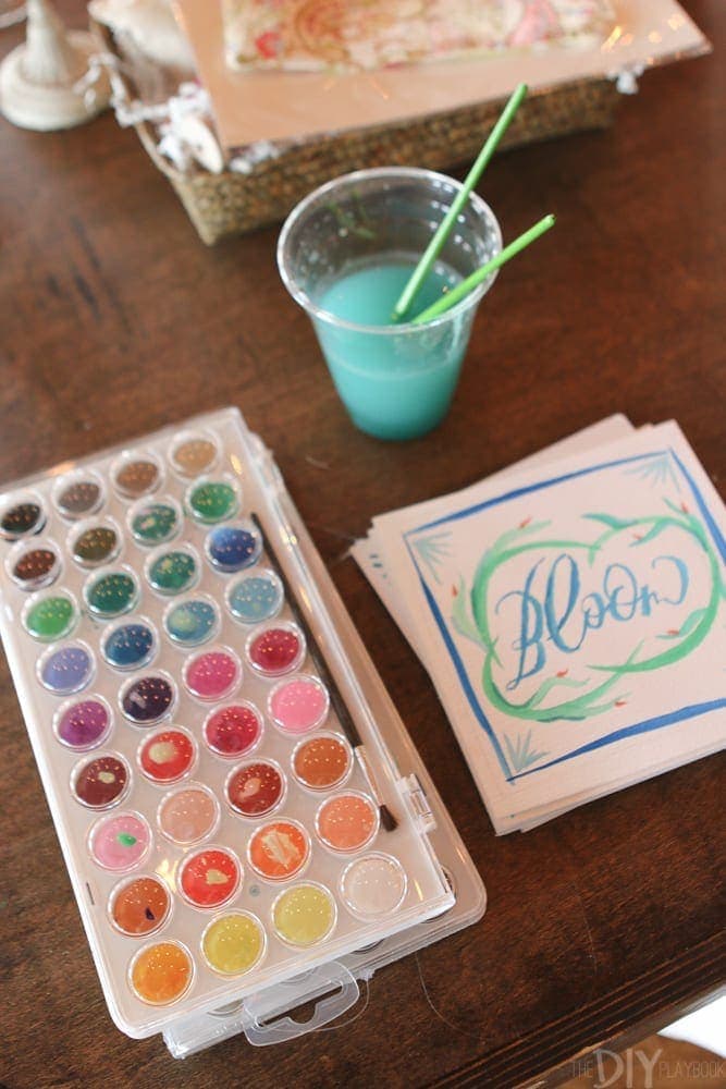 Watercolor activity at Bloom Bash.