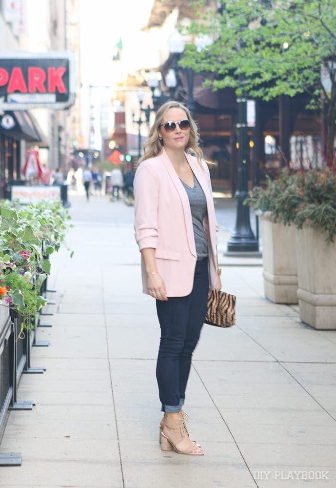 New blush blazer for spring