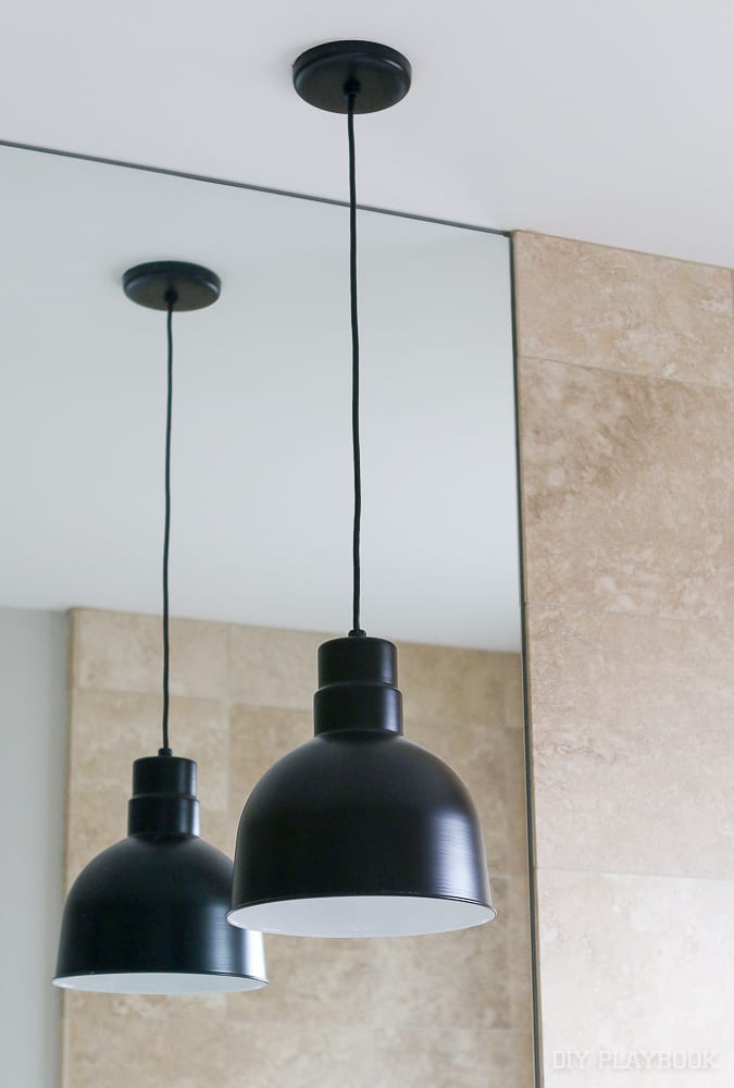 black-pendant-light-bathroom