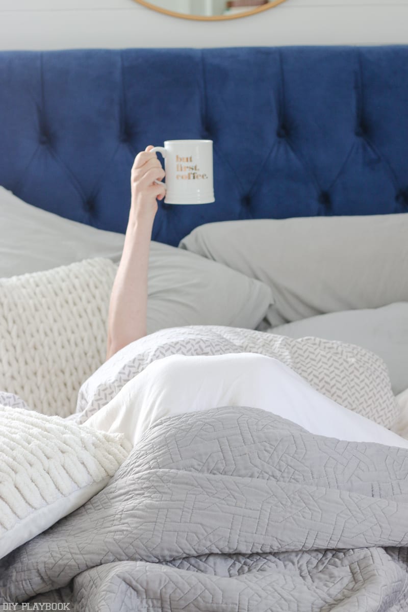 Coffee before we even get out of bed! If we could have had a coffee pot right next to the bed, we would!