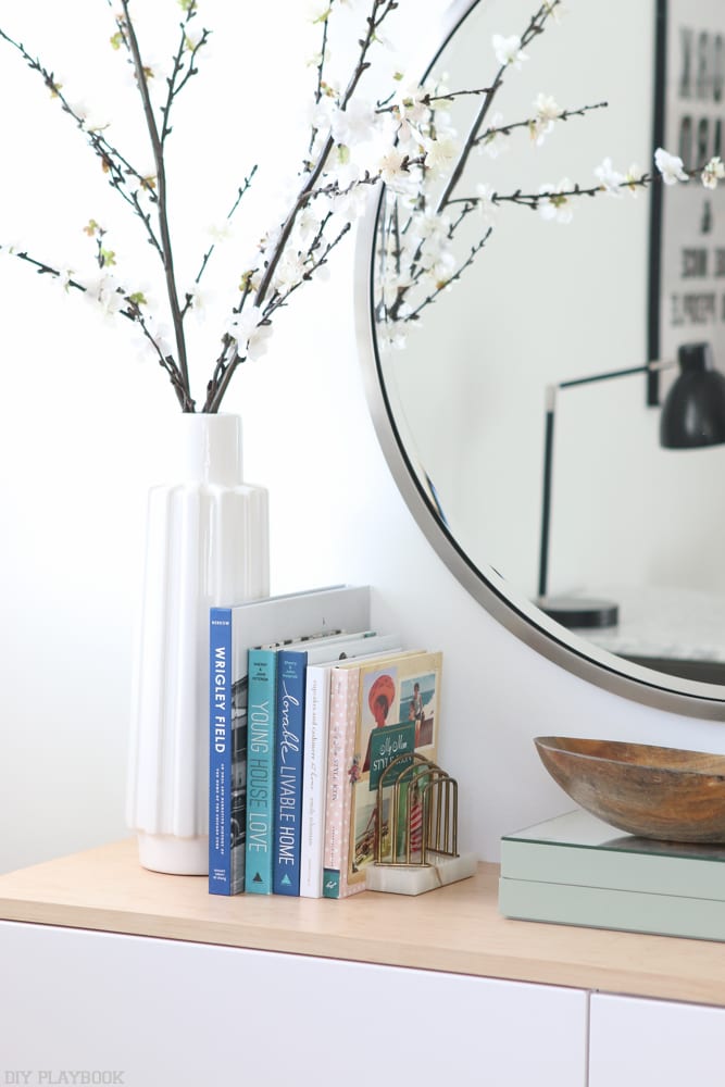 fauxdenza_mirror_Spring_branches_books_flowers-2