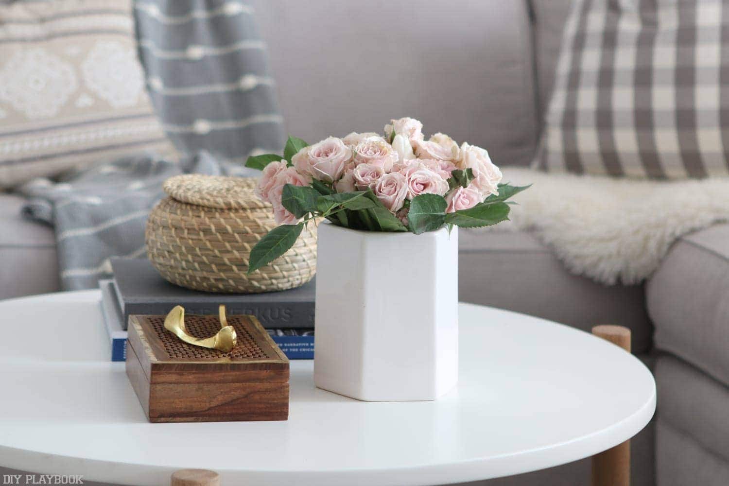 This table was perfect for these simple accent pieces