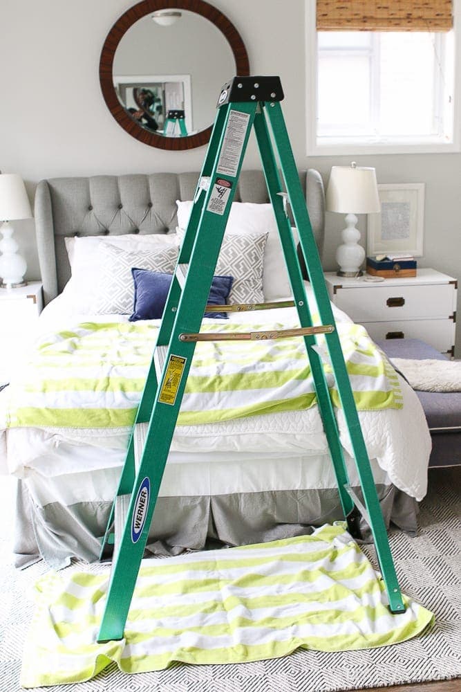 When installing a ceiling fan, protect your floors and furniture from potential dust. 