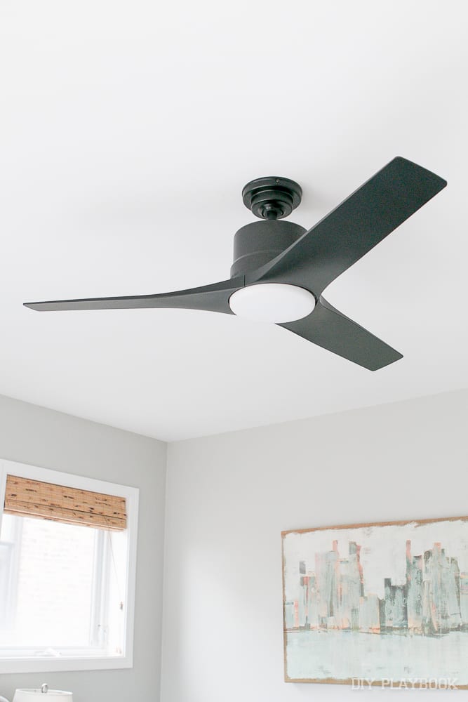 I think this new black ceiling fan even goes better with our artwork!