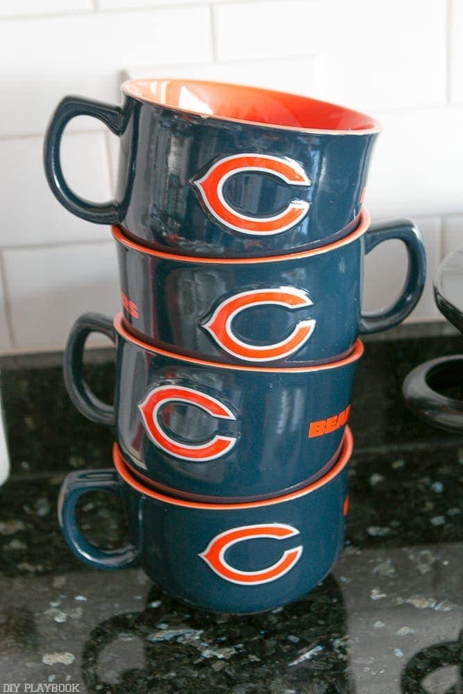 The NFL also made these great coffee mugs for all of their teams! We got Chicago Bears mugs of course. 