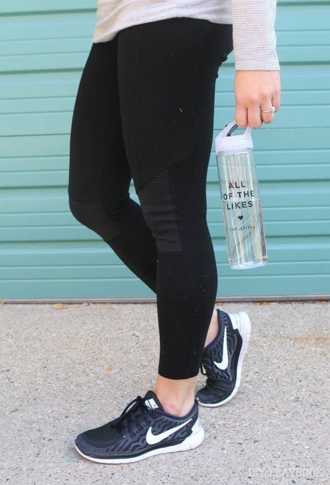 water-bottle-nike-gym-shoes-leggings