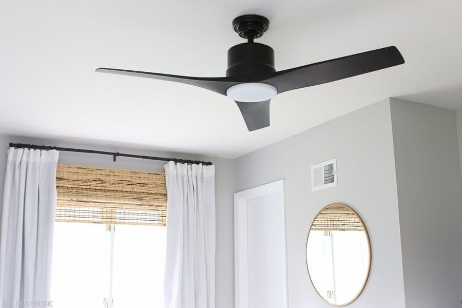 An updated, sleek and modern ceiling fan is a great accent