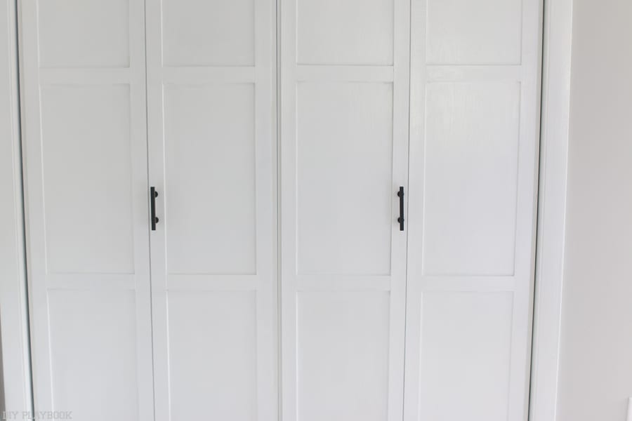 These closet doors are almost unrecognizable from their prior look