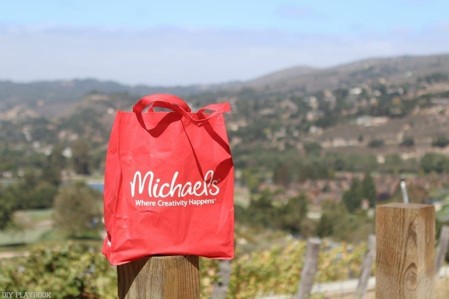 Bringing a Michael's bag to the Carmel Michael's Maker summit. 