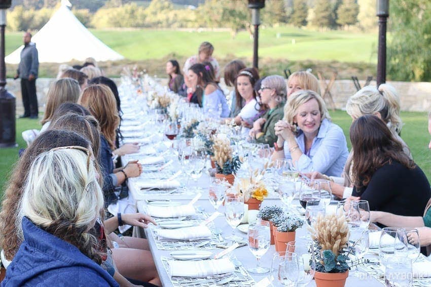 Dinner in a vineyard during the Michael's Maker's Summit. 