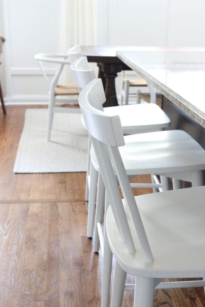 Love my new white kitchen counter stools! Here's to new counter stools on a budget - these babies really open up the room!