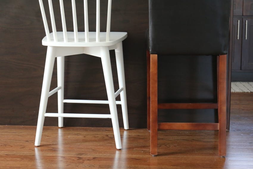 New and old kitchen counter stools, just hanging out at the counter. 