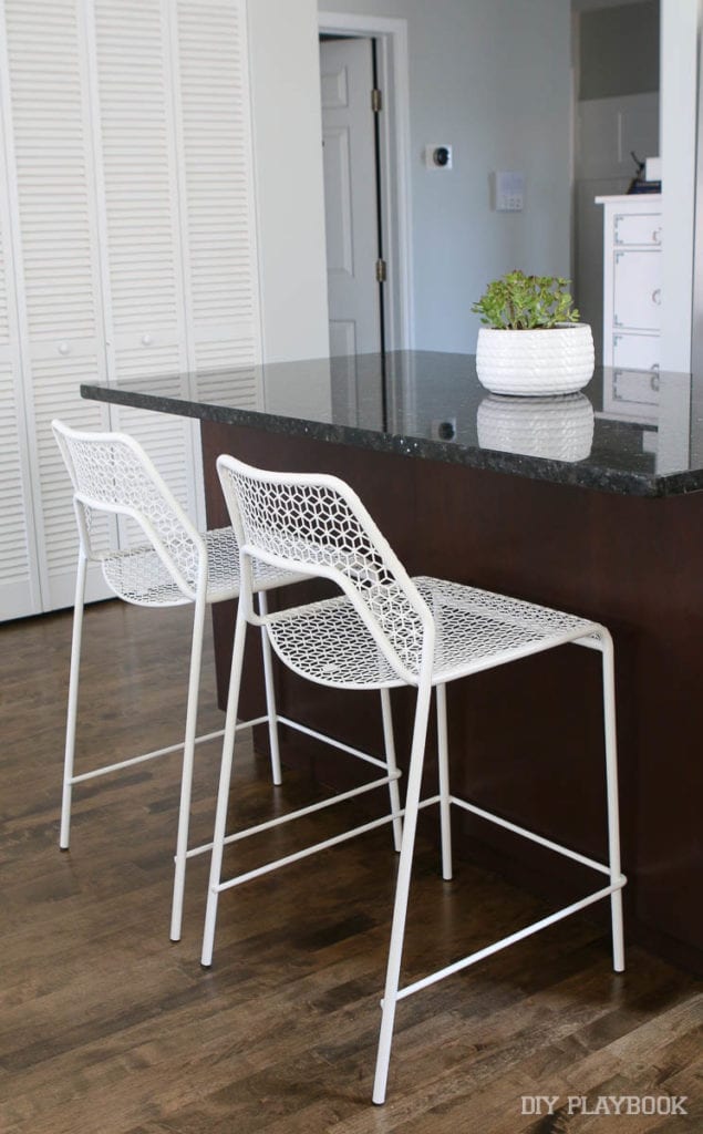 these stools are a perfect addition to the breakfast bar