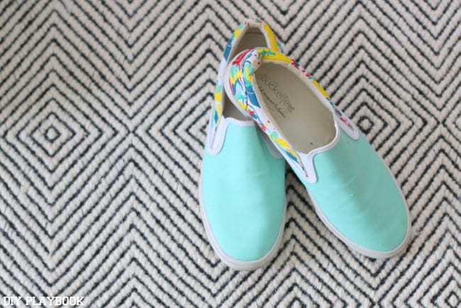 Rug from Rugs USA with a great herringbone pattern (and cute summer shoes). 