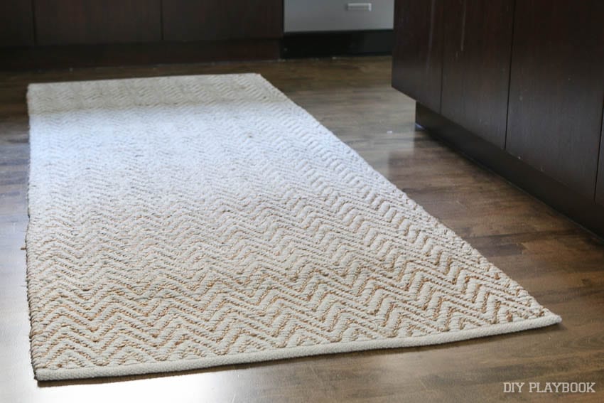 This kitchen runner is pretty, but not practical for us