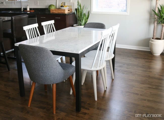 The chairs we selected to go around the Crate & Barrel marble table. 