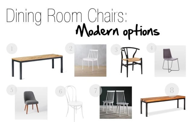 Dining Room Chair Options: Our modern choices for Casey's dining room. 