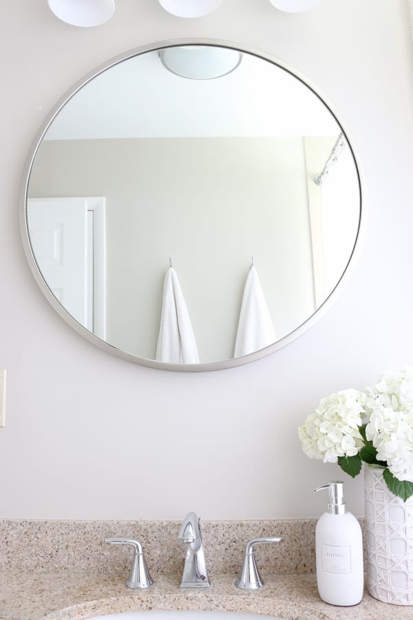 silver round mirror from West Elm