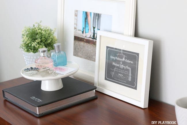 Frames on Dresser Bedroom