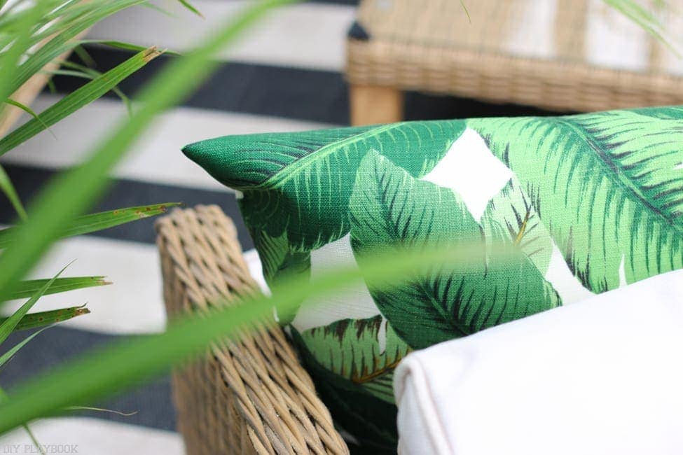 Got these palm print frond pillows off Etsy for our new balcony decor!