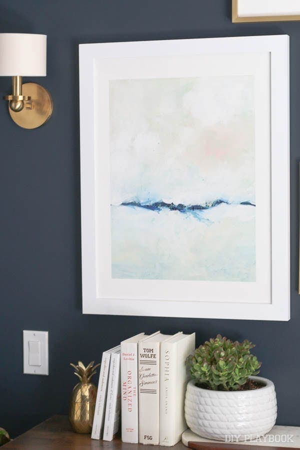 This abstract piece is perfect - just the right splash of color against the white. 