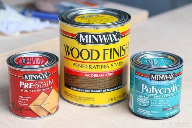 Minwax stain and supplies