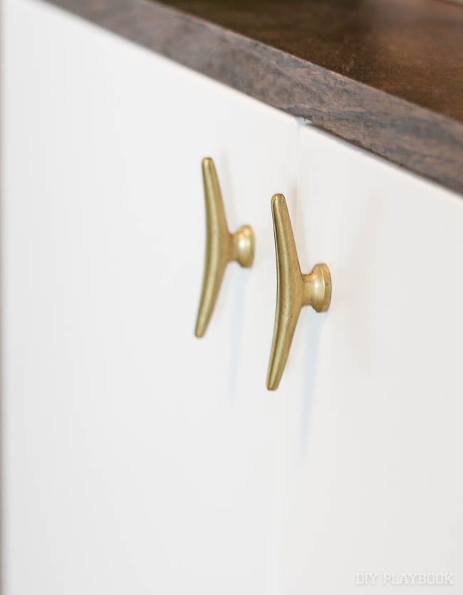 Brass gold anthropology knobs on the fauxdenza!