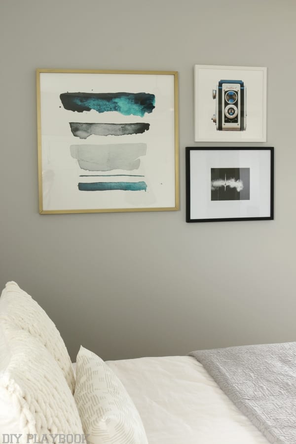 Here are three of our new minted prints together on the freshly painted gray wall. 